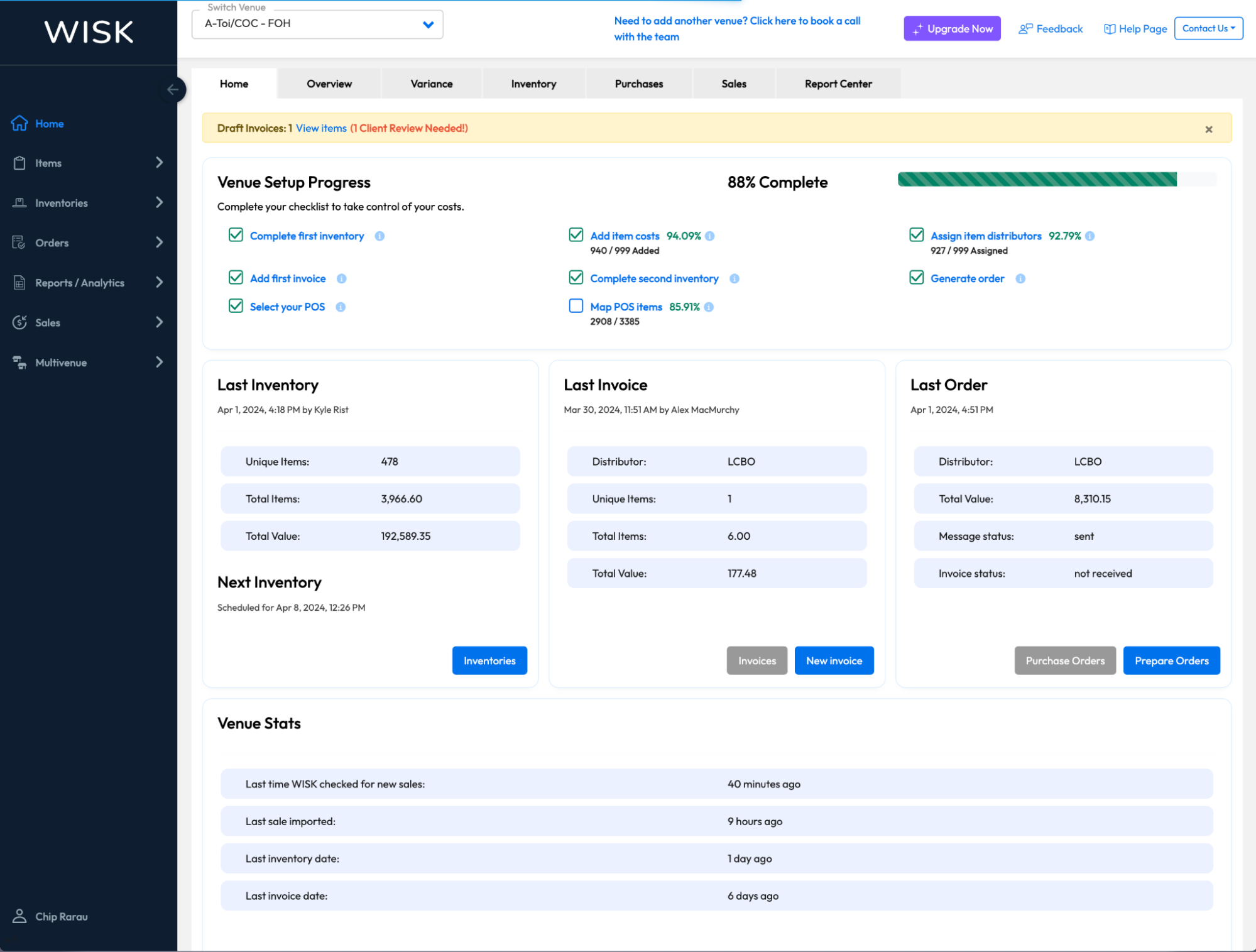 WISK Analytics Dashboard