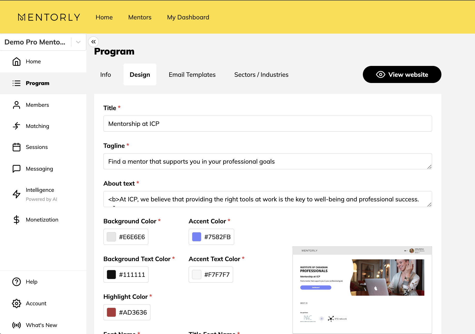 Mentorly Platform